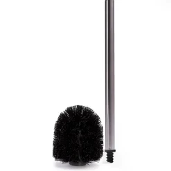 MSV Brosse WC manche acier inoxydable brosse noire H.32 cm