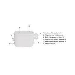Bsf Broyeur pour WC suspendu silencieux 550 watts, Broyeur sanitaire à encastrer -550-N2-SUSP pour salle de bain, Trappe de mainten