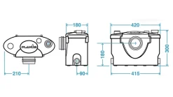 Planus Broyeur WC GEBERIT INSTALLED modèle BROYSAN 4 UP adaptable, 4 entrées