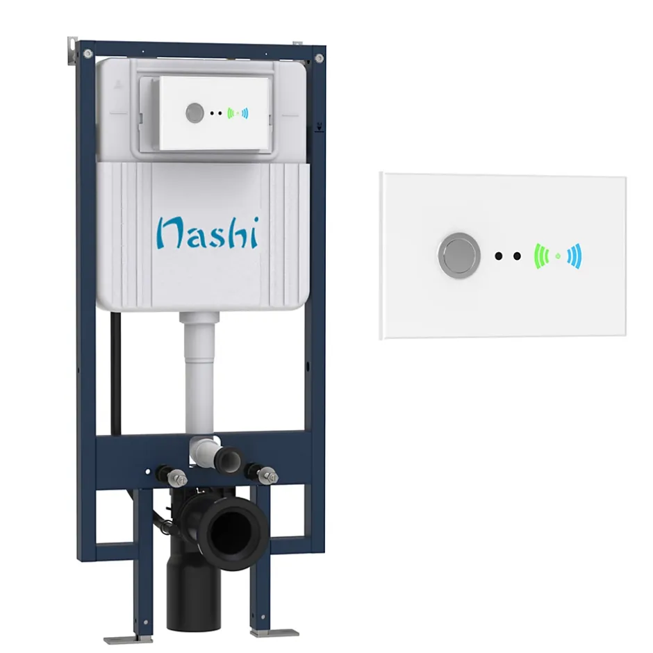 Nashi BÂTI-SUPPORT automatique pour WC lavant, structure intelligente avec chasse intégrée