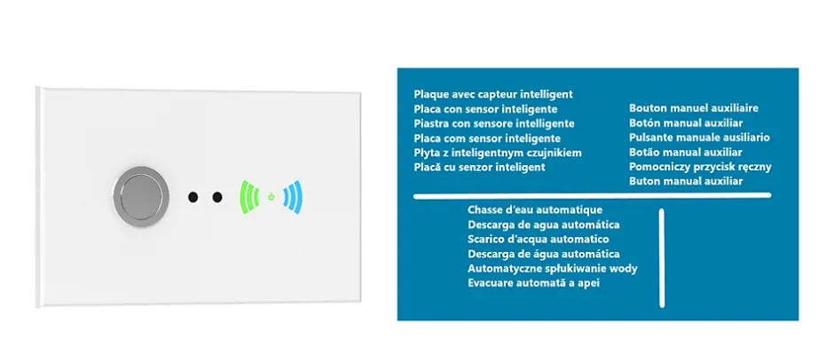 Nashi BÂTI-SUPPORT automatique pour WC lavant, structure intelligente avec chasse intégrée