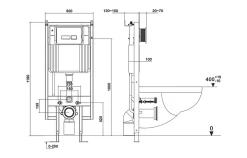Nashi BÂTI-SUPPORT automatique pour WC lavant, structure intelligente avec chasse intégrée