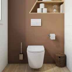 GoodHome Bâti-support sol et mur pour WC suspendu autoportant, certifié NF, Silgo