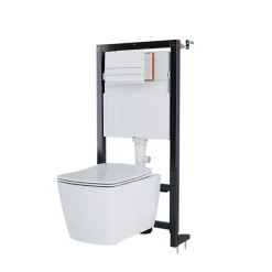 GoodHome Bâti-support sol et mur pour WC suspendu autoportant, certifié NF, Silgo