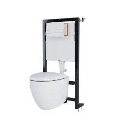 GoodHome Bâti-support sol et mur pour WC suspendu autoportant, certifié NF, Silgo