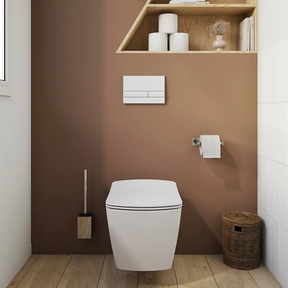 GoodHome Bâti-support sol et mur pour WC suspendu autoportant, certifié NF, Silgo