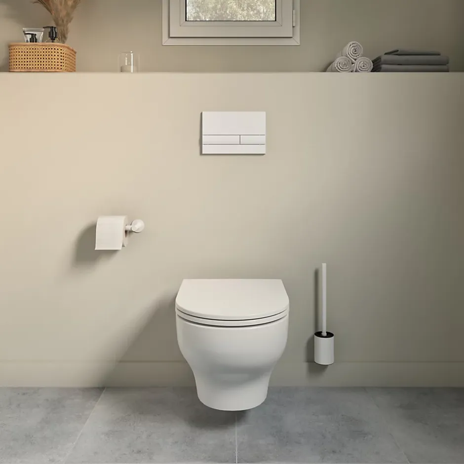 GoodHome Bâti-support sol et mur pour WC suspendu autoportant, certifié NF, Silgo