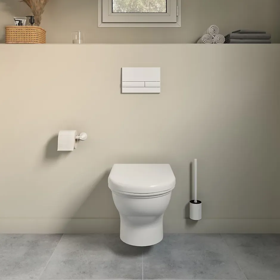 GoodHome Bâti-support sol et mur pour WC suspendu autoportant, certifié NF, Silgo