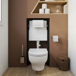 GoodHome Bâti-support sol et mur pour WC suspendu autoportant, certifié NF, Silgo