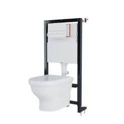 GoodHome Bâti-support sol et mur pour WC suspendu autoportant, certifié NF, Silgo