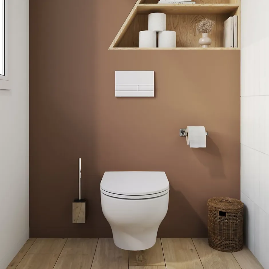 GoodHome Bâti-support sol et mur pour WC suspendu autoportant, certifié NF, Silgo