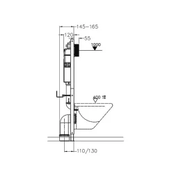 Rue Du Bain Bâti-support WC - 50x112 cm - Solo Fix