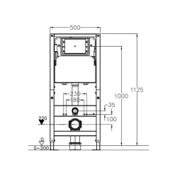 Rue Du Bain Bâti-support WC - 50x112 cm - Solo Fix