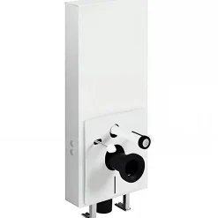 Sanindusa Bâti-support WC suspendu avec habillage blanc complet insonorisé prêt à poser SANGLASS WALL 3/6L