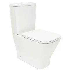 Swiss Aqua Technologies B-Way Kit complet WC à poser vario avec chasse d'eau Vortex + réservoir de chasse + abattant SoftClose, blanc
