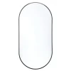 Naturel B-Way 120x60 cm miroir suspendu ovale, cadre en aluminium, noir (ZBWOV12060C)* Miroir Simple
