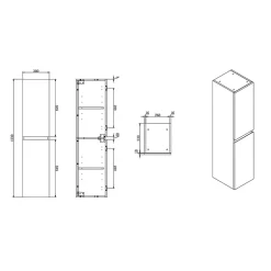 Swiss Aqua Technologies B-Way 30x133x35 cm meuble de salle de bain haut à suspendre, chêne mat (BWAY35OAK)* Colonne De Salle De Bains