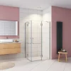 AICA Sanitaire Cabine de douche - 8 mm Verre Anticalcaire - 120 x 90 x190 cm - alu Chrome - avec porte-serviette* Cabine De Douche