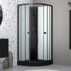 Aurlane Cabine de douche 1/4 de cercle 85x85x200 cm - Portes coulissantes - Receveur Noir Mat* Cabine De Douche