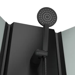 Aurlane Cabine de douche 1/4 de cercle 85x85x200 cm - Portes coulissantes - Fonds Blancs & Profilés Noir Mat* Cabine De Douche