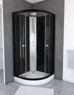 Aurlane Cabine de douche 1/4 de cercle 85x85x225cm - NEBULA