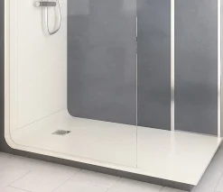 Cabine de douche à l’italienne l.80 x L.160 x H.218 cm – effet béton, receveur de plain-pied, Elmer Serenity