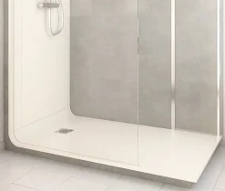 Cabine de douche à l’italienne l.90 x L.160 x H.218 cm – effet pierre grise, receveur de plain-pied, Elmer Serenity* Cabine De Douche Pmr