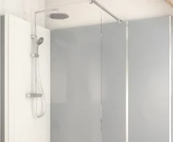 Cabine de douche à l’italienne l.80 x L.170 x H.218 cm – effet ciment, receveur de plain-pied, Elmer Serenity* Cabine De Douche Pmr