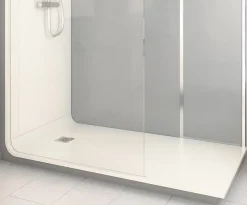 Cabine de douche à l’italienne l.80 x L.170 x H.218 cm – effet ciment, receveur de plain-pied, Elmer Serenity* Cabine De Douche Pmr