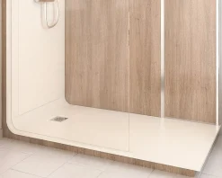 Cabine de douche à l’italienne l.90 x L.170 x H.218 cm – effet bois, receveur de plain-pied, Elmer Serenity* Cabine De Douche Pmr|Cabine De Douche