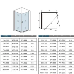 AICA Sanitaire Cabine de douche battante - 6 mm Verre Anticalcaire - 100 x 70 x180 cm - installer réversible - alu Chrome* Cabine De Douche