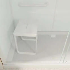 Aurlane Cabine de douche blanche sécurisée et accessible à tous 160x85x220cm - Mitigeur Thermostatique* Cabine De Douche