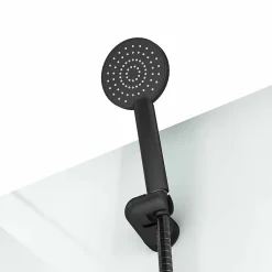 Aurlane Cabine de douche carrée 80x80x200 cm - Porte pivotante - Fonds Blancs & Profilés Noir Mat