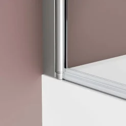 Bernstein Cabine de douche d'angle en verre, portes pliantes - NT201 - Profilé Chrome, 80x140x140cm* Porte De Douche