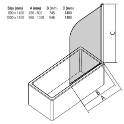 Bernstein Cabine de douche d'angle en verre, portes pliantes - NT201 - Profilé Chrome, 80x140x140cm* Porte De Douche