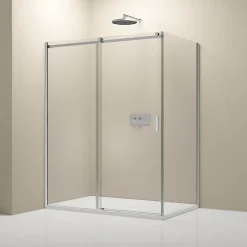 Bernstein Cabine de douche d'angle, verre clair 6mm, porte coulissante - NT806 FLEX 100x80x195cm* Paroi De Douche