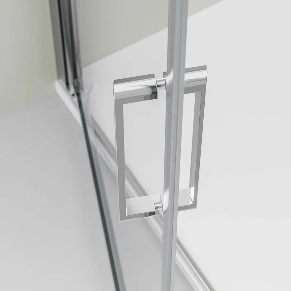 Bernstein Cabine de douche d'angle 100x100x195cm (LxPxH) verre 8mm, 1 porte battante 100cm, Profilé chrome - NT416* Porte De Douche