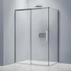 Bernstein Cabine de douche en coin, verre trempé 8mm, portes coulissantes, profilé chrome - DX906 FLEX - 120x80x195cm (LxPxH)