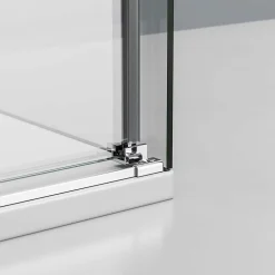 Bernstein Cabine de douche en coin, verre trempé 8mm, portes coulissantes, profilé chrome - DX906 FLEX - 120x80x195cm (LxPxH)