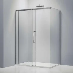 Bernstein Cabine de douche en coin, verre trempé 8mm, portes coulissantes, profilé chrome - DX906 FLEX - 100x80x195cm (LxPxH)* Paroi De Douche