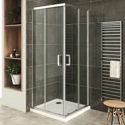 Saniverre Cabine De Douche H190 85x85cm - Verre Transparent Portes Coulissantes Lana+ (sans Receveur) -