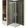 Saniverre Cabine De Douche H180 70x100cm - Verre Transparent Portes Coulissantes Lana+ (sans Receveur) -