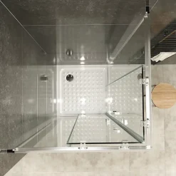 Saniverre Cabine De Douche H180 70x100cm - Verre Transparent Portes Coulissantes Lana+ (sans Receveur) -