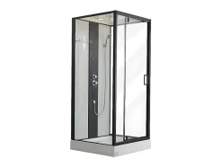Vente-unique Cabine de douche hydromassante - 2 zones de jets de massage - L90 x P90 x H215 cm - pluie tropicale et douchette - PRIMEA* Cabine De Douche