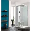 Kinedo Cabine de douche hydromassante HORIZON 90x90 hauteur receveur 12,5cm 1 porte pivotante finition acier