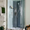 GoodHome Cabine de douche hydromassante quart de cercle 90 x 90 cm, profilés chromés, Beloya* Cabine De Douche