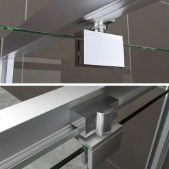 Saniverre Cabine de douche IBEA H.190 cm porte pivotante verre transparent 90 x 90 cm -* Cabine De Douche