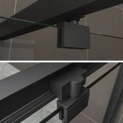 Saniverre Cabine de douche IBEABLACK H.190 cm porte pivotante verre transparent 90 x 90 cm -