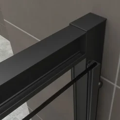 Saniverre Cabine de douche IBEABLACK H.190 cm porte pivotante verre transparent 90 x 90 cm -