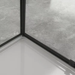 Saniverre Cabine de douche IBEABLACK H.190 cm porte pivotante verre transparent 80 x 80 cm -